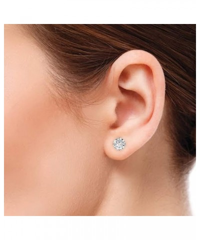 Cyber Moday deals 2019 Earrings Forever Classic real Colorless Moissanite Screw Back studs Crafted in 14k White & Rose pure G...