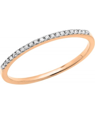 0.10 Carat (ctw) Round White Diamond Stackable Wedding Band for Her in 10K Gold 4 Rose Gold $73.56 Bracelets