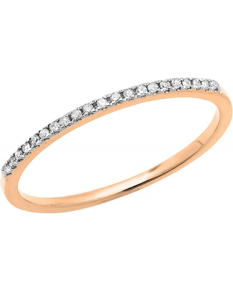 0.10 Carat (ctw) Round White Diamond Stackable Wedding Band for Her in 10K Gold 4 Rose Gold $73.56 Bracelets