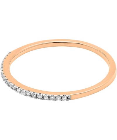 0.10 Carat (ctw) Round White Diamond Stackable Wedding Band for Her in 10K Gold 4 Rose Gold $73.56 Bracelets