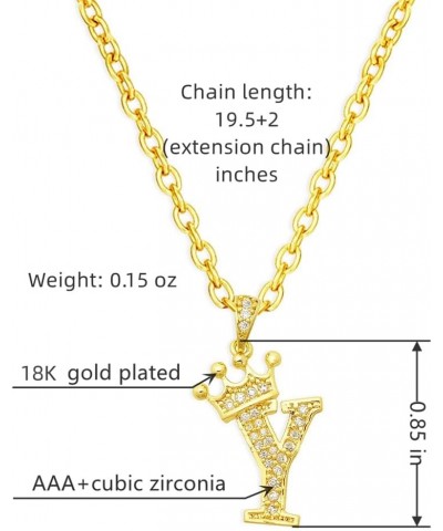 Gold Crown Initial Necklaces for Women Dainty Letter A-Z Pendant Necklace 18K Gold Plated Zirconia Letter Crown Choker Neckla...