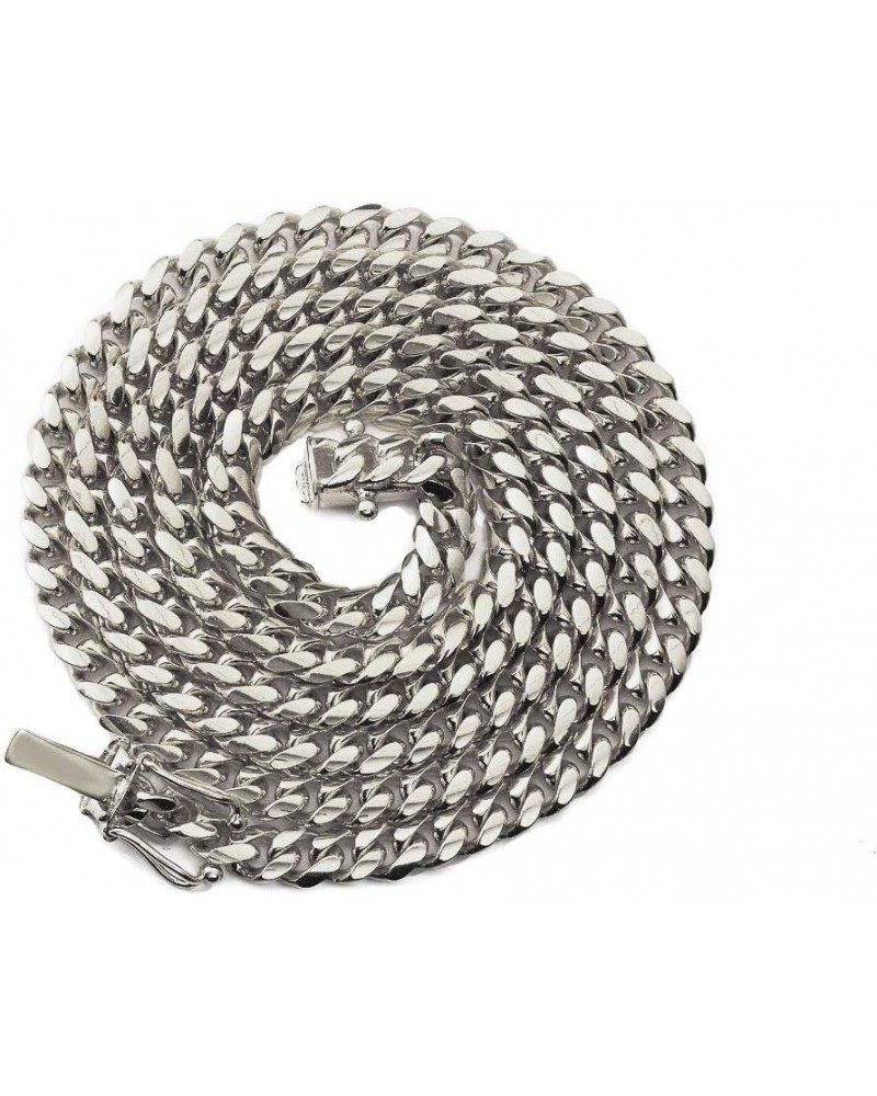 10k White Gold 4mm Solid Miami Cuban Link Chain Necklace with Secure Box Lock (Available 16" - 30") $520.35 Necklaces