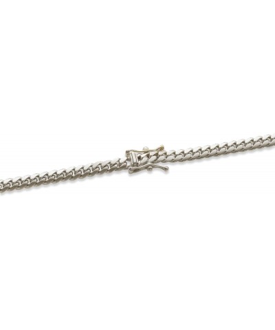 10k White Gold 4mm Solid Miami Cuban Link Chain Necklace with Secure Box Lock (Available 16" - 30") $520.35 Necklaces