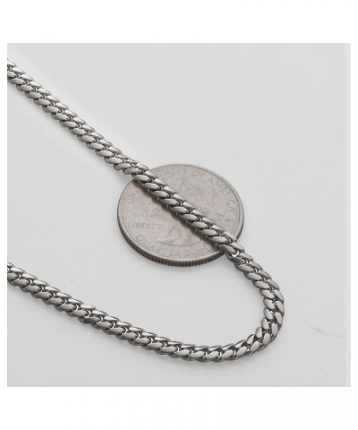 10k White Gold 4mm Solid Miami Cuban Link Chain Necklace with Secure Box Lock (Available 16" - 30") $520.35 Necklaces