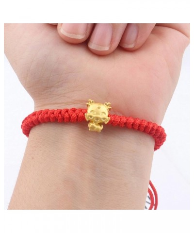 2024 New Year Lucky Dragon Braided Bracelet Chinese Sign Animal Charm Bracelet Adjustable Lucky Red String Bracelet for Women...