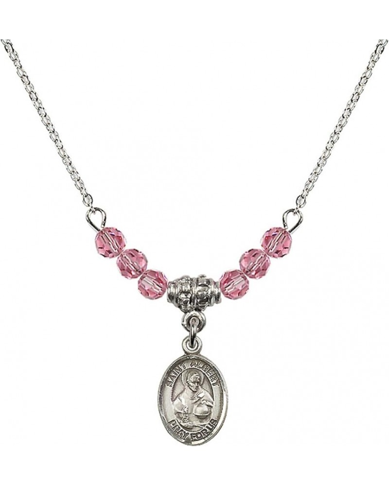 October Birth Month Bead Necklace with Catholic Patron Saint Petite Charm, 18 Inch Saint Albert the Great $44.05 Necklaces