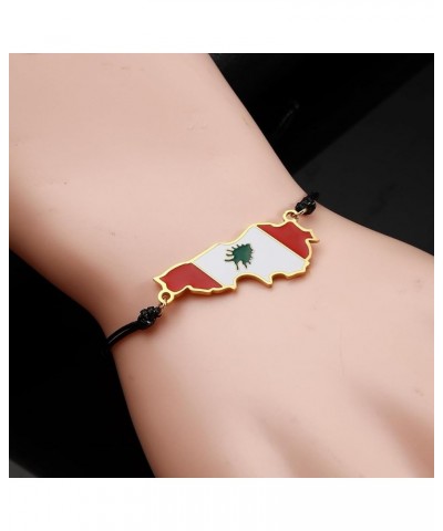 Liban With Flag Bracelet Jewelry Lebanon Maps Rope Chains gold $7.00 Bracelets