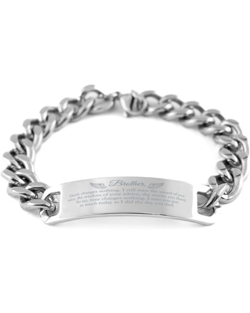 Brother Memorial Cuban Chain Bracelet, Brother, Death Changes Nothing, I Still Miss The Sound of Your Voice, Memorial Bracele...