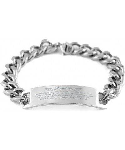 Brother Memorial Cuban Chain Bracelet, Brother, Death Changes Nothing, I Still Miss The Sound of Your Voice, Memorial Bracele...