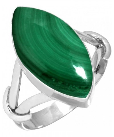 925 Sterling Silver Handmade Ring for Women 8x16 Marquoise Gemstone Costume Silver Jewelry for Gift (99137_R) Malachite $20.3...