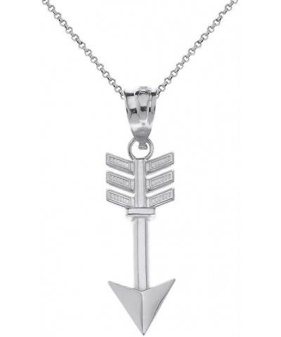 10k Indian Arrowhead Arrow Charm Pendant Necklace 22.0 Inches White Gold $50.69 Necklaces