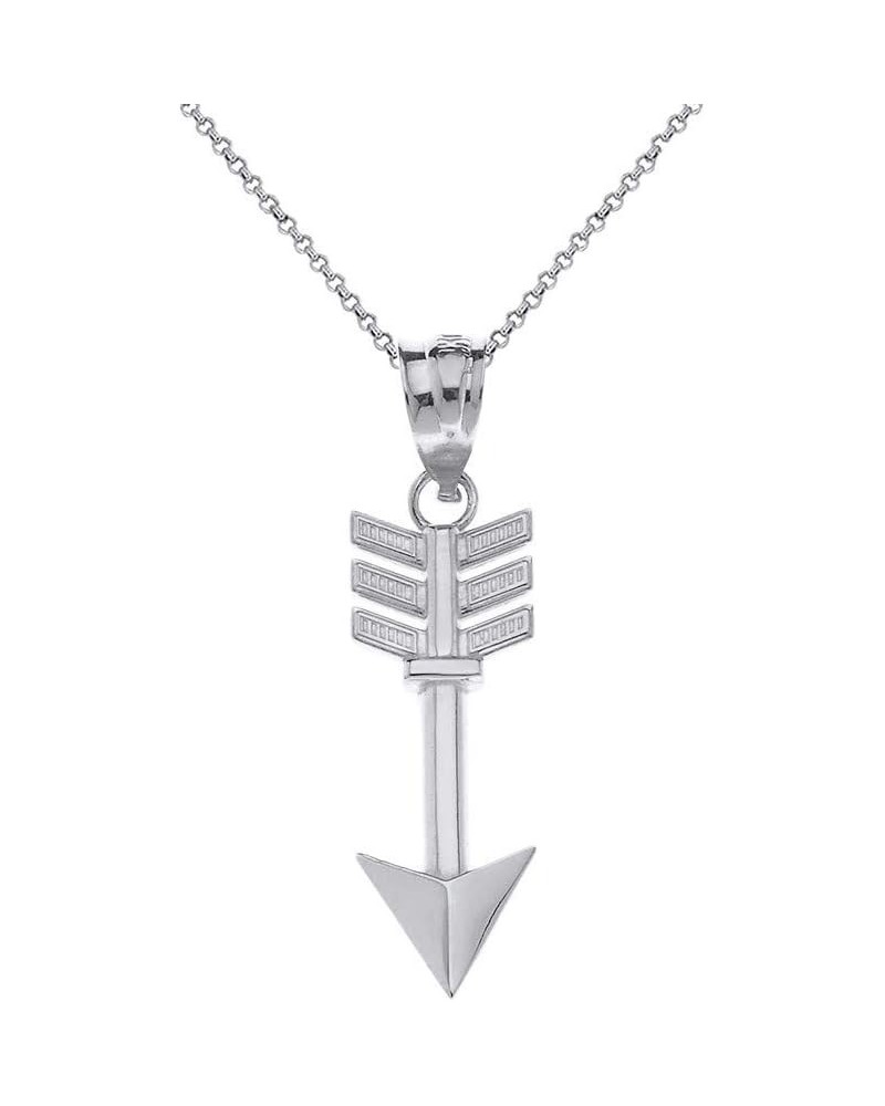 10k Indian Arrowhead Arrow Charm Pendant Necklace 22.0 Inches White Gold $50.69 Necklaces