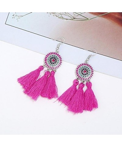 Bohemian Vintage Tassel Dangle Earrings Boho Retro Rhinestone Earrings Creative Solar System sparkling diamond Earrings Rose ...