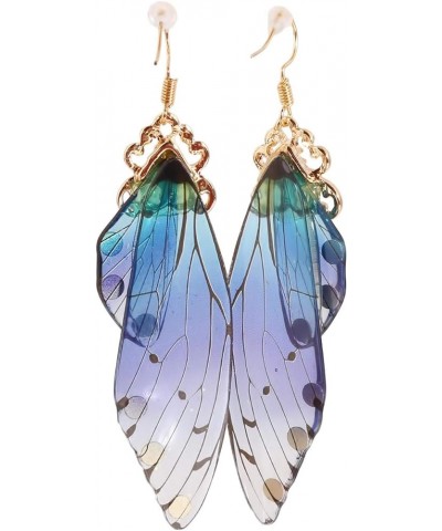 lquuo Butterfly Wings Simulated Crystal Rhinestone Long Dangle Hook Earring Dragonfly Wing Earrings for Summer Wedding Party ...