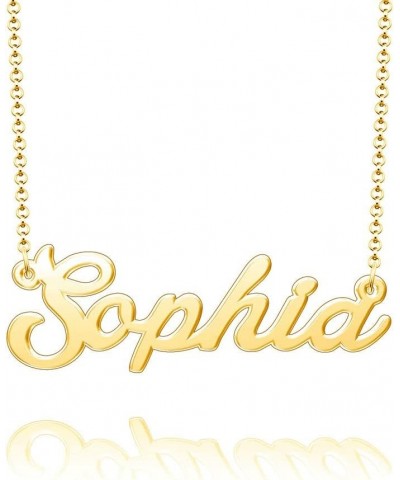 Name Necklace Personalized Nameplate Name Tag Necklace Stainless Steel-Silver/Gold/Rose Gold Plated Gold Sophia $9.17 Necklaces