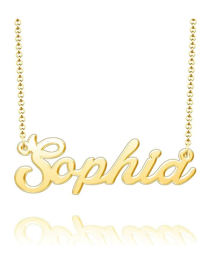 Name Necklace Personalized Nameplate Name Tag Necklace Stainless Steel-Silver/Gold/Rose Gold Plated Gold Sophia $9.17 Necklaces