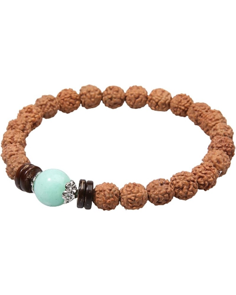 Handmade Rudraksha Seeds Buddha Yoga Bracelet Bohemia Beaded Meditation Wrist Tibetan Bracelet Japa Prayer Mala Stretch Charm...