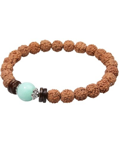 Handmade Rudraksha Seeds Buddha Yoga Bracelet Bohemia Beaded Meditation Wrist Tibetan Bracelet Japa Prayer Mala Stretch Charm...