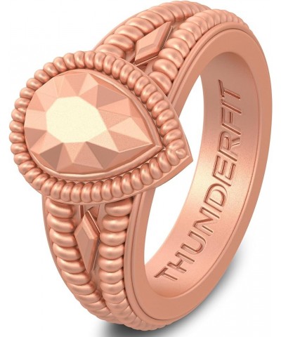 Women's Silicone Wedding Ring Like Diamond - 4.4mm~12.4mm Wide, 2mm~5.5mm Thick 3.5 - 4 (14.1mm) Rose Gold $14.55 Rings