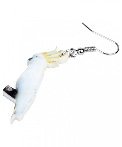 Acrylic White Crested Cockatoo Parrot Earrings Bird Drop Dangle Jewelry Gifts for Women Teens Girls (White and Yellow) $6.88 ...