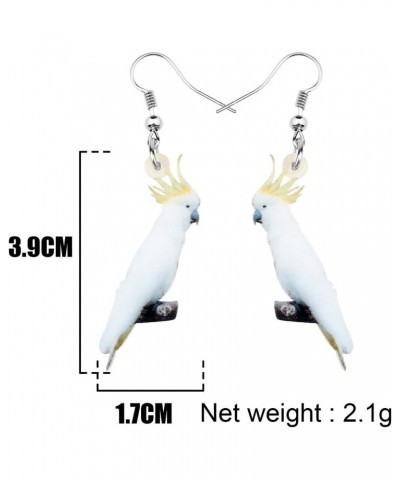 Acrylic White Crested Cockatoo Parrot Earrings Bird Drop Dangle Jewelry Gifts for Women Teens Girls (White and Yellow) $6.88 ...