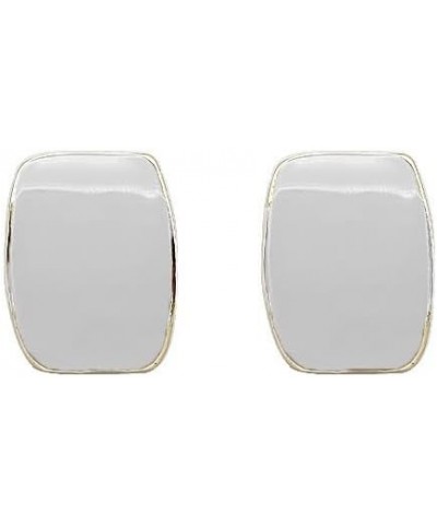 Gold Plated Cute Square Clip On Earrings, Hypoallergenic Non Pierced Clips Invisible Women's Clip On Earrings White $8.02 Ear...