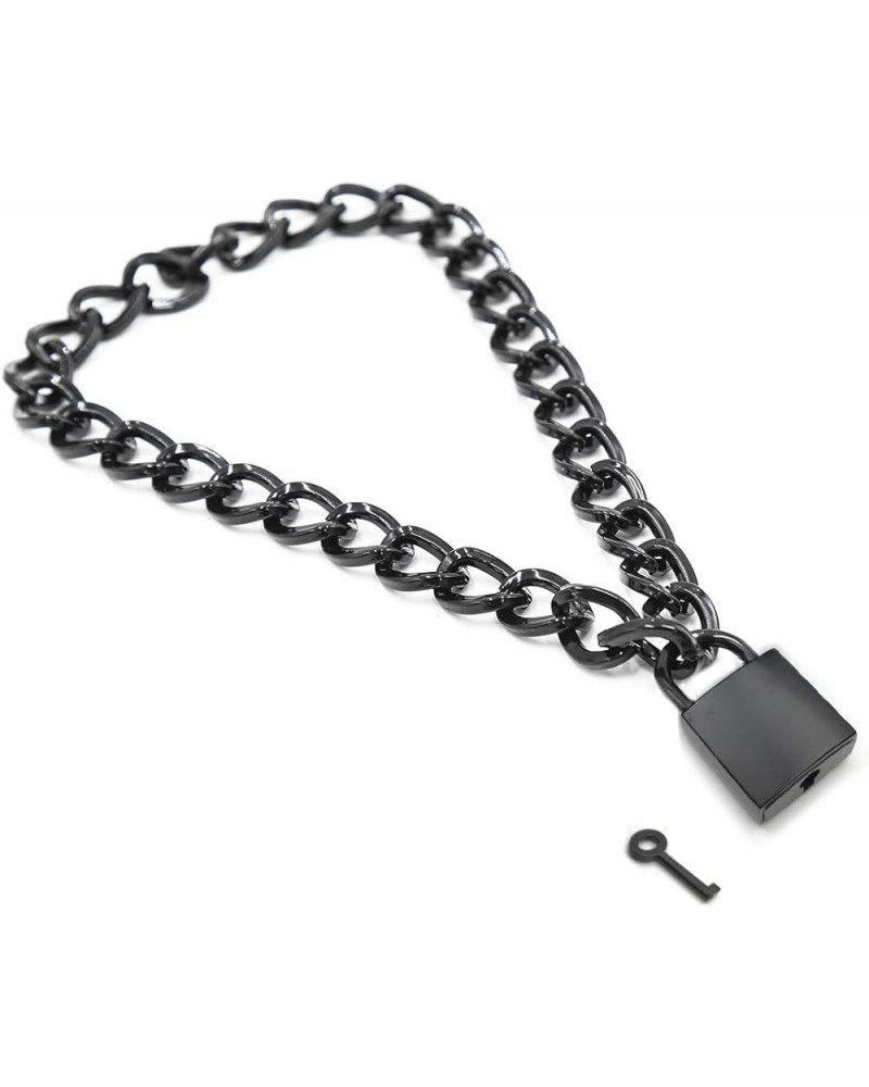 Padlock Necklace Metal Chain Collar Choker Heart Lock Necklace with Key and Box for Women, Men and Pet (16 to 22 Inches) H $9...