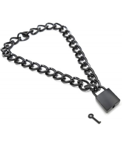 Padlock Necklace Metal Chain Collar Choker Heart Lock Necklace with Key and Box for Women, Men and Pet (16 to 22 Inches) H $9...