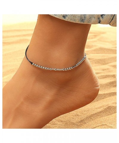 Morse Code Anklet for Women,Handmade Rope Stainless Steel Beads Ankle Bracelets for women Friend Mom Sister Daughter Girls Mo...