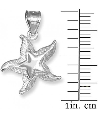 925 Sterling Silver Textured Starfish Pendant Necklace 20.0 Inches $17.21 Necklaces