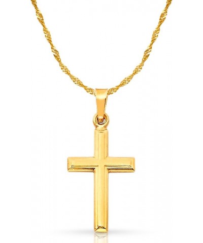 14K Yellow Gold Cross Pendant with 1.2mm Singapore Chain Chain Necklace 18.0 Inches $76.32 Necklaces