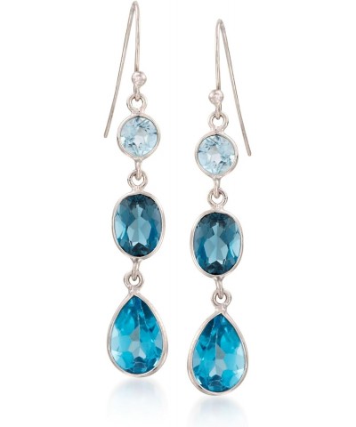 8.90 ct. t.w. Tonal Blue Topaz Linear Earrings in Sterling Silver $50.60 Earrings