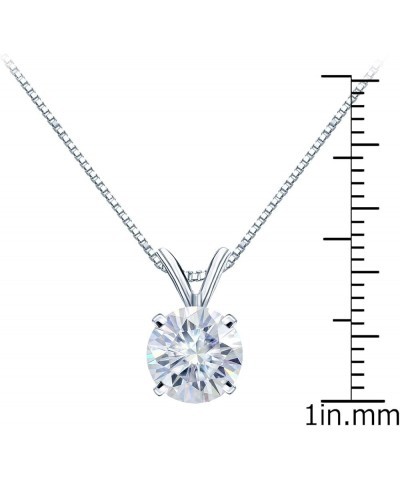 1/2 to 3 1/2 Carat Round Moissanite Solitaire Pendant Necklace in 14k Gold (H-I, cttw) 4-Prong 16 to 18 Inch Adjustable Chain...