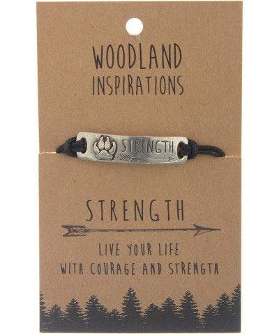 Shag Wear Women's Pewter Engraved Adjustable Cord Bracelet Woodland Outdoor Inspire Life Collection Strength $11.79 Bracelets