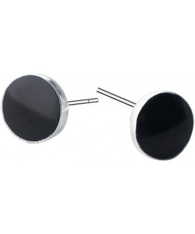 925 Sterling Silver Round-Black Stud Earring for Women/Men,4-8MM 4MM $9.53 Earrings