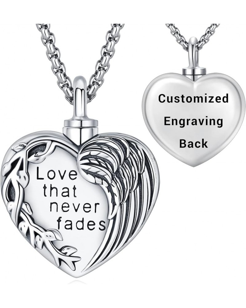 Urn Necklace for Ashes for Women/Men 925 Sterling Silver Cremation Jewelry w/Funnel Filler Memorial Jewelry Gifts C1-Heart Cu...