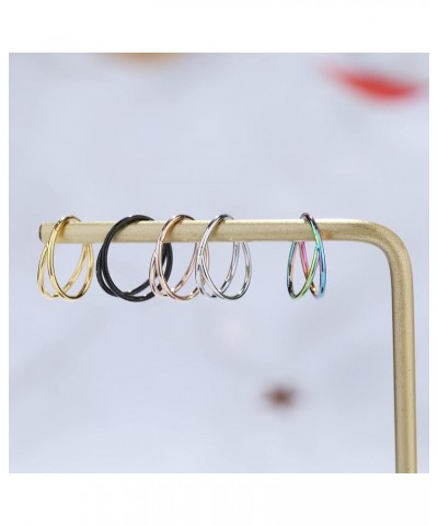 5 Pcs 20G 18G 16G Nose Rings Hoop Set Double Triple 316L Surgical Steel Nose Hoop Helix Septum Piercing Cartilage Hoop for Wo...