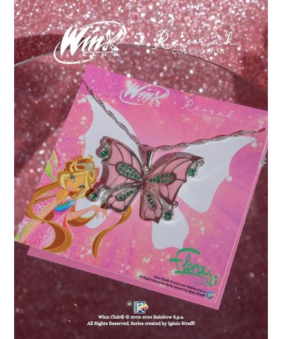 Winx Club® Flora Enchantix Wings Necklace Silver $24.51 Necklaces