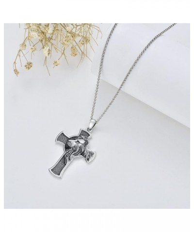 Cross Necklace for Men Sterling Silver Lion/Satanic/Crucifix/Ankh Protection Necklace Amulet Jewelry Gifts for Men Women with...