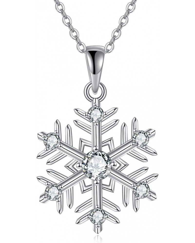 Snowflake Necklace for Women 925 Sterling Silver Snowflake Pendant Jewelry Birthday Gifts Christmas Necklace for Women $18.40...