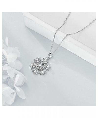 Snowflake Necklace for Women 925 Sterling Silver Snowflake Pendant Jewelry Birthday Gifts Christmas Necklace for Women $18.40...