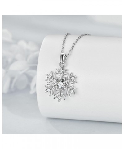 Snowflake Necklace for Women 925 Sterling Silver Snowflake Pendant Jewelry Birthday Gifts Christmas Necklace for Women $18.40...