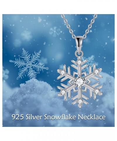 Snowflake Necklace for Women 925 Sterling Silver Snowflake Pendant Jewelry Birthday Gifts Christmas Necklace for Women $18.40...