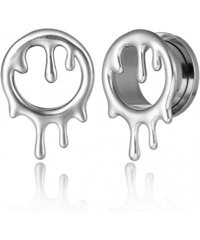 2PCS Flowing Like Water Halloween Ear Tunnels Plugs 316 Stainless Steel Ear Gauges Weight Saddle Plugs Hypoallergenic expande...