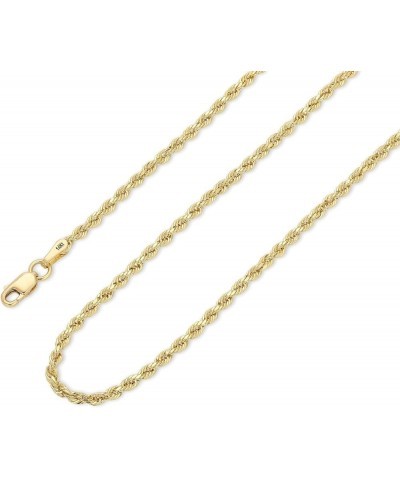 14K Gold Rope Chain Necklace for Men and Women (2mm Width, 16"-30" Length) - Cadenas de Oro Puro de 14K para Hombres y Mujere...