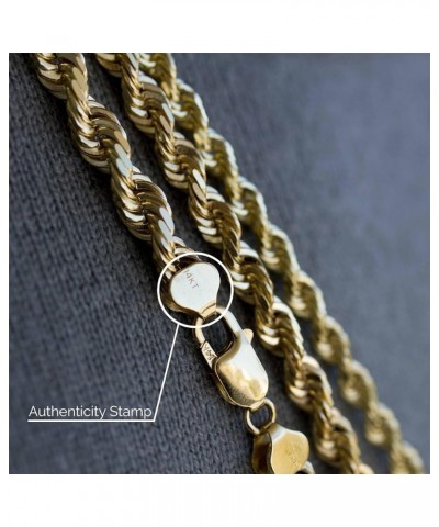 14K Gold Rope Chain Necklace for Men and Women (2mm Width, 16"-30" Length) - Cadenas de Oro Puro de 14K para Hombres y Mujere...