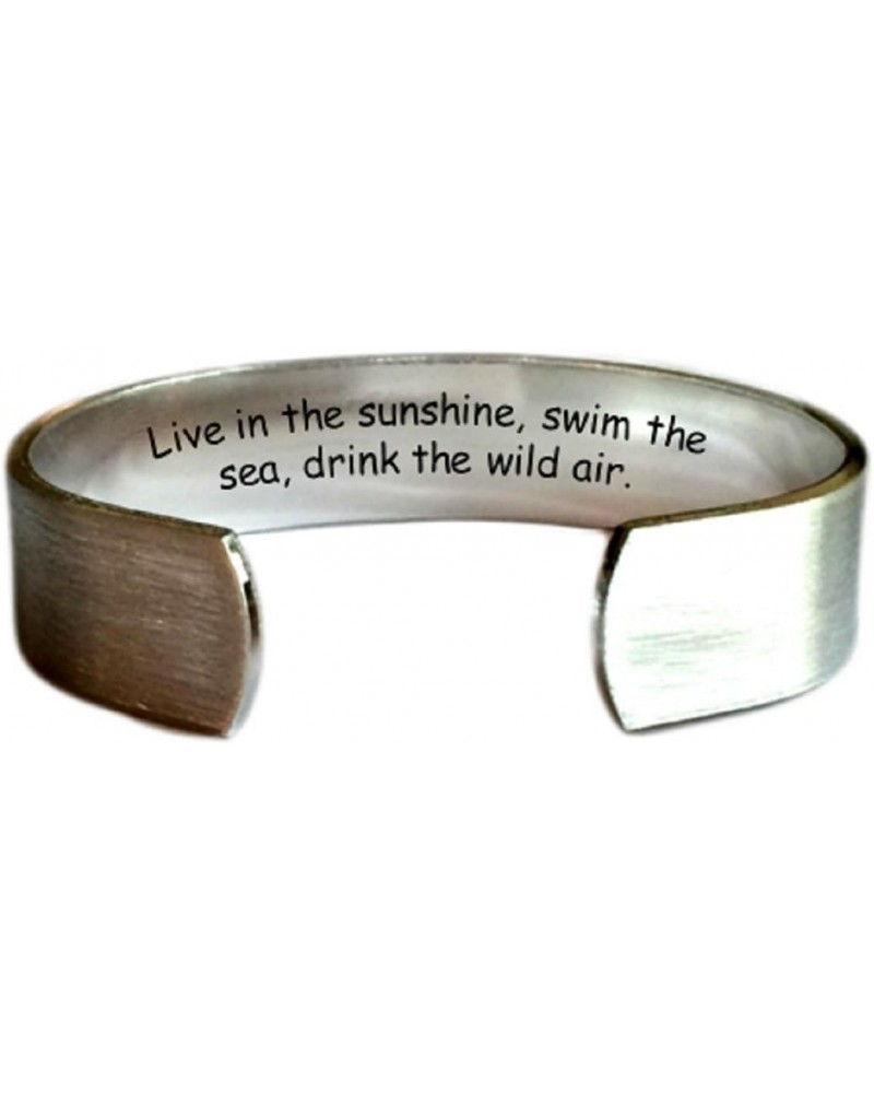 Live in The Sunshine.Drink The Wild air 1/2" Cuff Bracelet Brush Texture Personalized Jewelry | Daughte $11.04 Bracelets