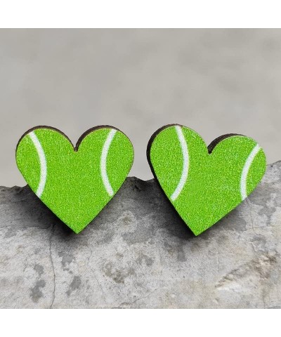 Handmade Wooden Sports FootBall Wooden Stud Earrings Bulk Baseball Volleyball Soccer Basketball for Women Girls Sport Lover F...