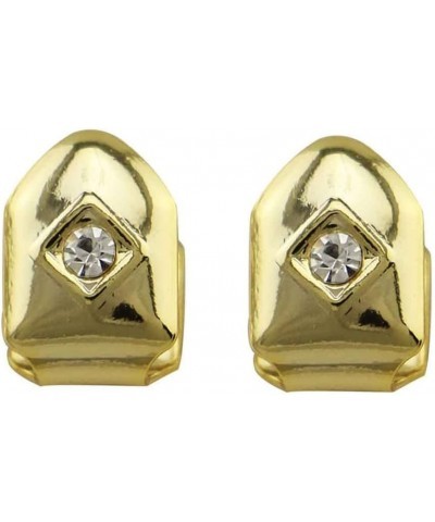 2PC Gold Plated Big Diamond Single Grillz Cap for Your Teeth Grillz Men Women Hip Hop Jewelry Gift Gold $9.34 Body Jewelry