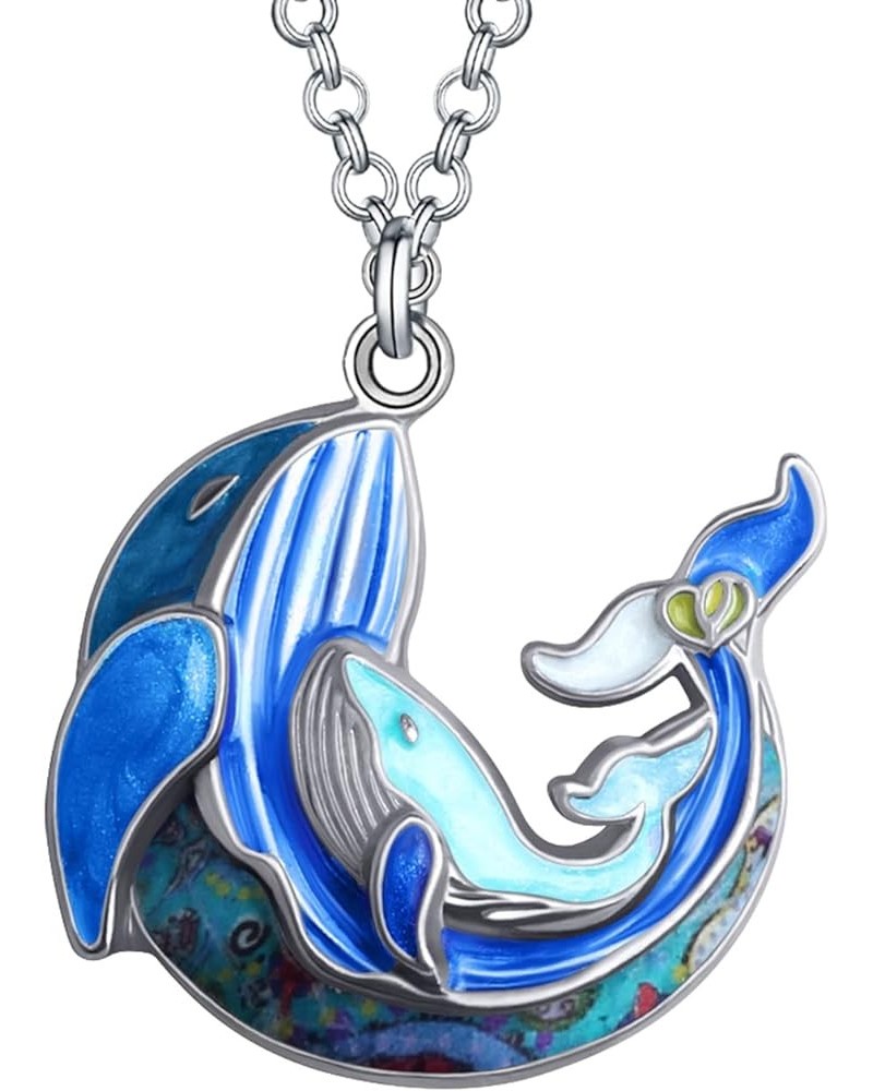 Enamel Tentacle Octopus Necklace Ocean Animals Pendant for Women Girls Charms Ocean Jewelry Gifts Whale C $8.63 Necklaces